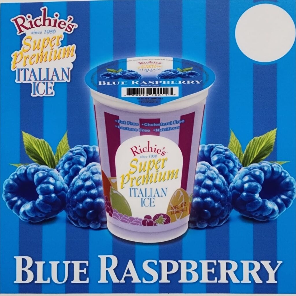 Blue raspberry italian ice cream